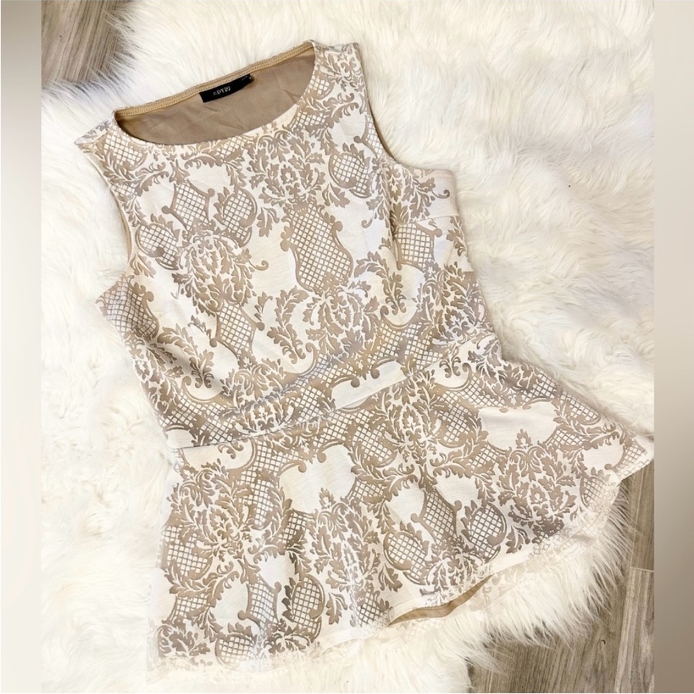 Apt. 9 Cream Peplum Sleeveless Blouse